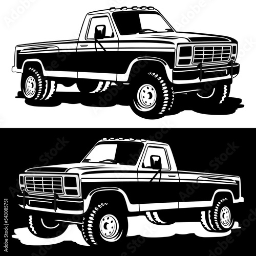 pick up truck logo design vector