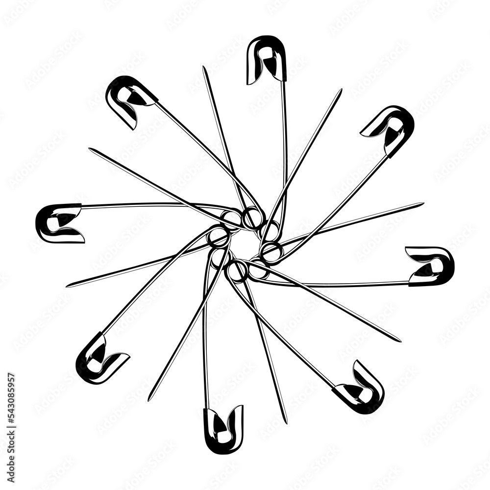Artistic Circle Shape Made From Safety Pin Composition for Decoration, Ornate, Logo, Website, Art Illustration or Graphic Design Element. Format PNG Artistic Circle Shape Made From Safety Pin Composition for Decoration, Ornate, Logo, Website, Art Illustration or Graphic Design Element. Format PNG