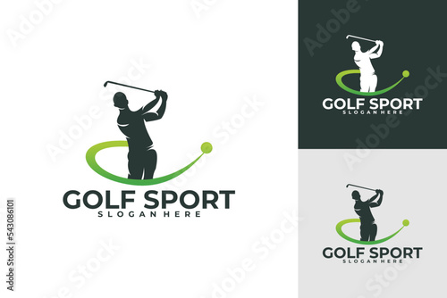 sport golf logo vector design silhouette