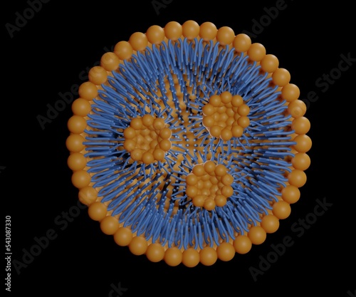 Fotografie Isolated lipid nanoparticle for drug delivery without cholesterol 3d rendering