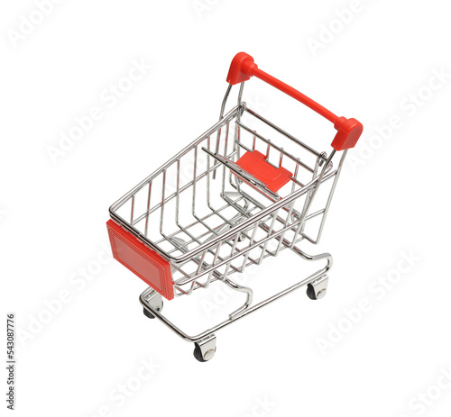 mini shopping cart isolated photo