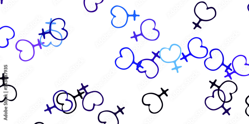 Light Pink, Blue vector background with woman symbols. Light Pink, Blue vector background with woman symbols.