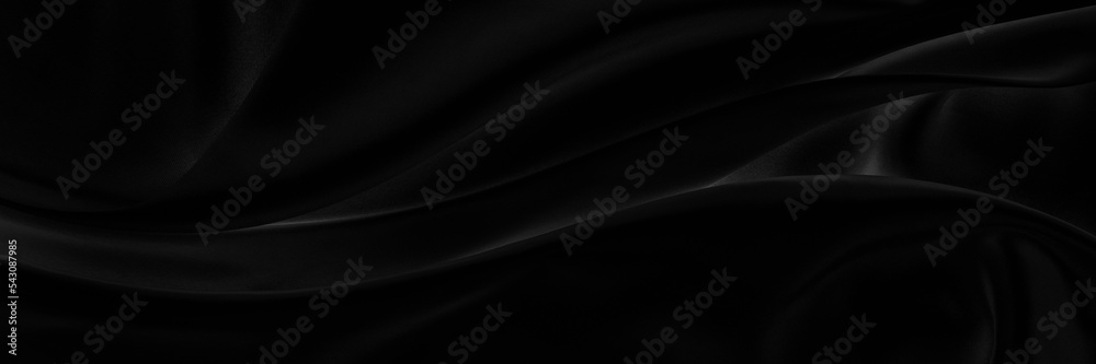 Black gray satin dark fabric texture luxurious shiny that is abstract silk cloth panorama background with patterns soft waves blur beautiful. Black gray satin dark fabric texture luxurious shiny that is abstract silk cloth panorama background with patterns soft waves blur beautiful.