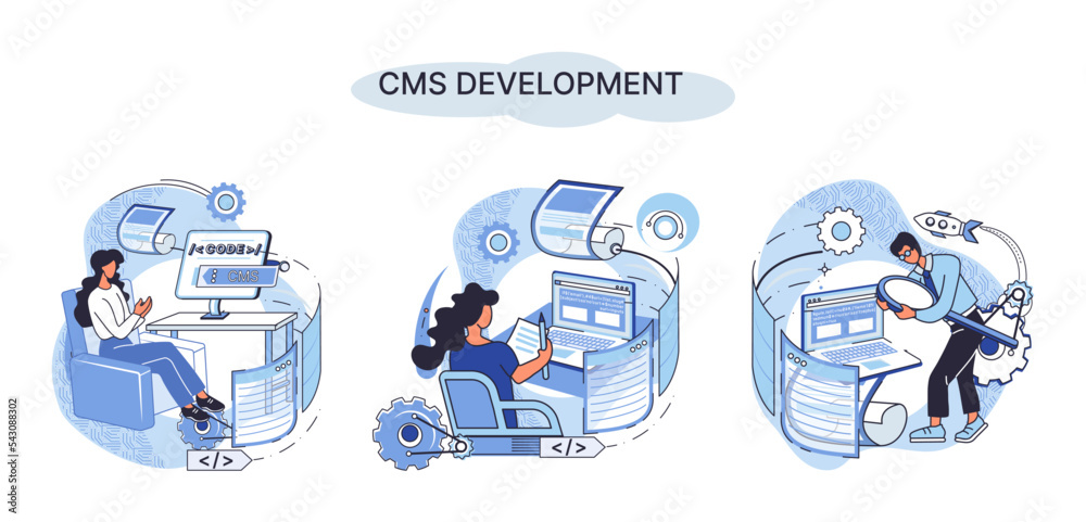 Digital content management system, CMS development software metaphor ...