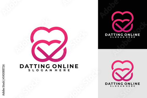 online dating logo vector design template