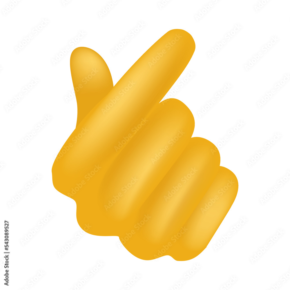 Vetor de Hand with Index Finger and Thumb Crossed Emoji Icon