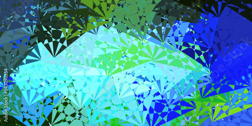 Light Blue  Green vector texture with memphis shapes.