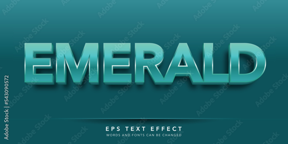 emerald 3d editable text effect