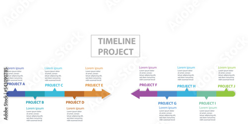 Vector infographic design template with timeline project for business and planning work