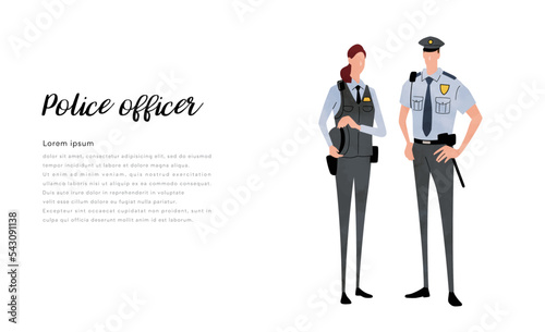 ベクターイラスト素材：警察官の男性と女性
