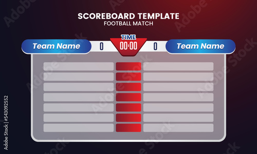 Football scoreboard and global stats broadcast graphic soccer template