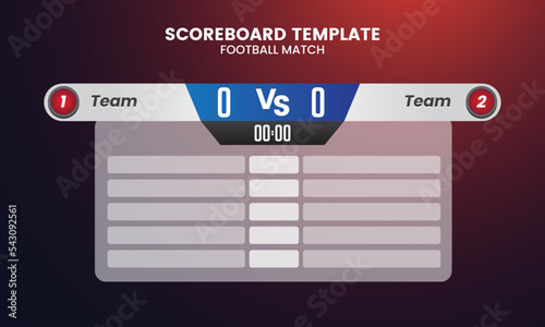 Modern Football scoreboard and global stats broadcast graphic soccer template