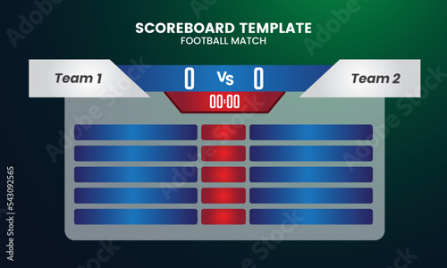 Scoreboard broadcast graphic template for sport soccer  football