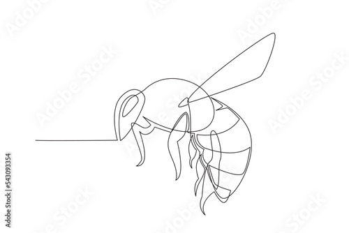 a simple line illustration of honey bee. one line honey bee  