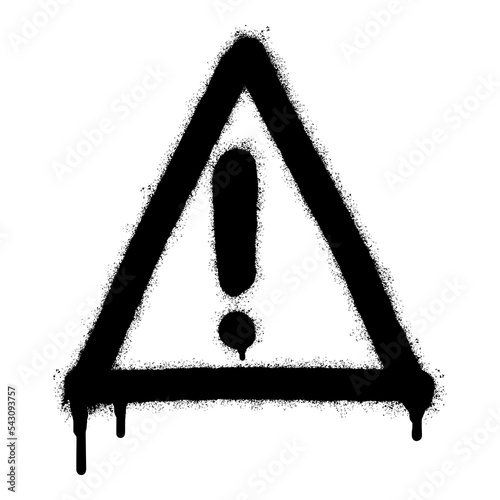 Spray Painted Graffiti warning icon Sprayed isolated with a white background. graffiti alert symbol with over spray in black over white. Vector illustration.