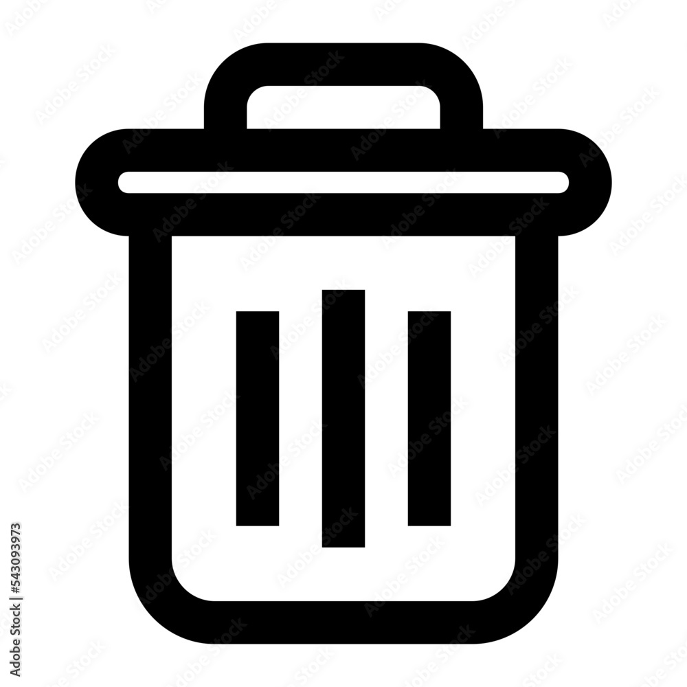 Icon Trash Can With Style Outline