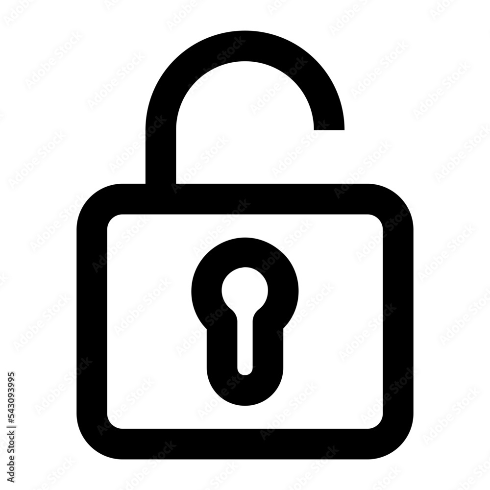 Icon Unlock With Style Outline