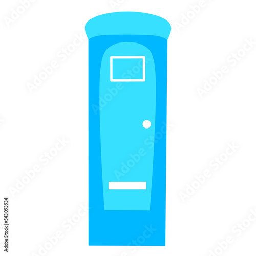 Plastic portable toilet icon on a white background. General comfort facilities that can be used by both men and women. Vector illustration