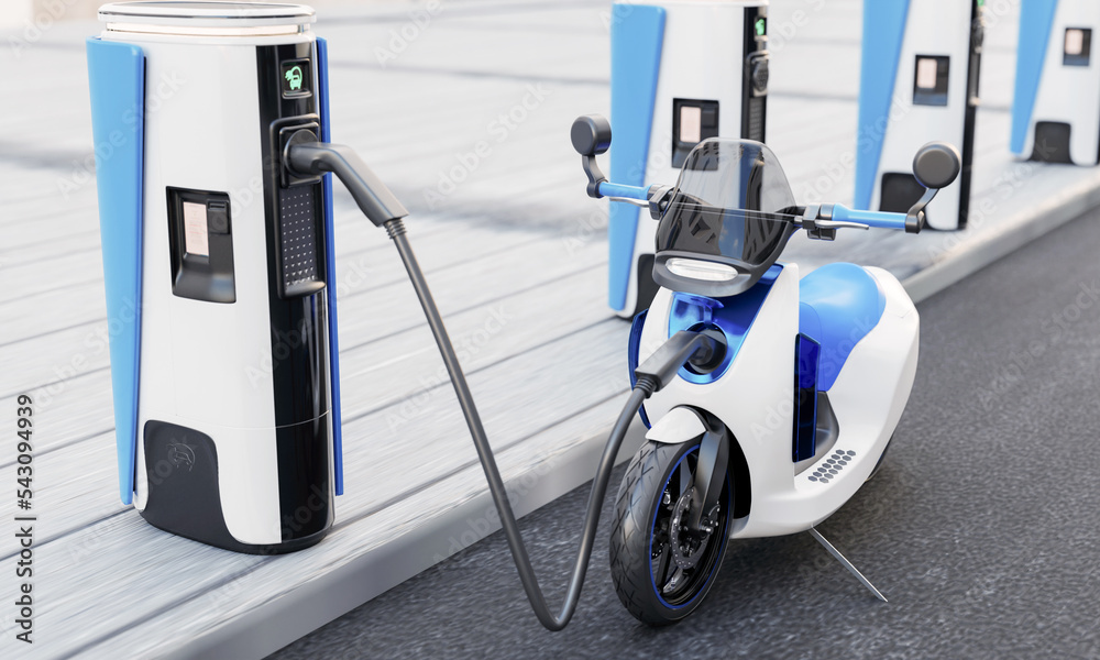 Highspeed EV charging station for electric motorcycles on city streets