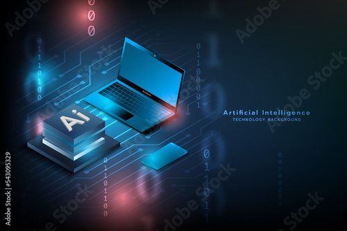 Hi-tech digital technology futuristic circuit digital.Abstract futuristic design.Artificial intelligence technology.Modern futuristic design.Data analysis in futuristic concept.Vector illustration.