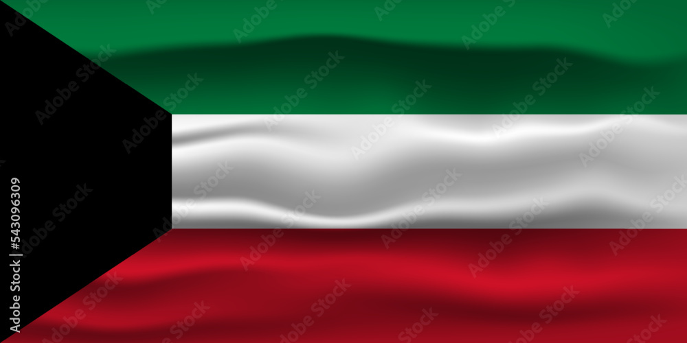 Vector illustration national flag of Kuwait. Simply vector illustration eps10.