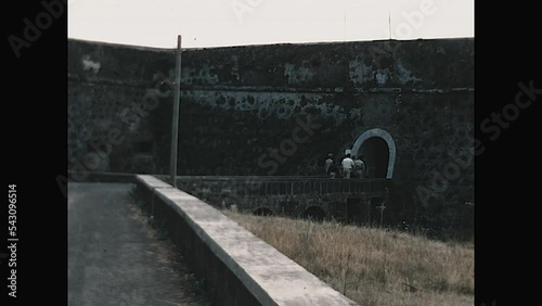 Fort of Sao Sebastiao 1959 - Fort as Sebastiao also known as Castelinho entrance and seawall from a home movie photo