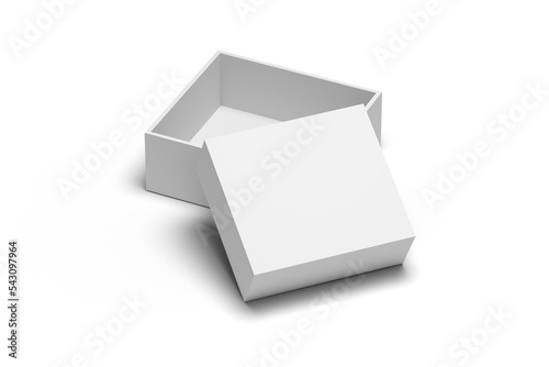 Transparent PNG illustration mockup with opened square box