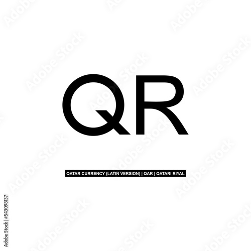 Qatar Currency Icon Symbol, Qatari Riyal (Latin Version), QAR Sign. Vector Illustration