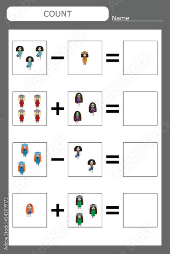 How many counting game withclothes for kids. Worksheet for preschool kids, kids activity sheet, printable worksheet