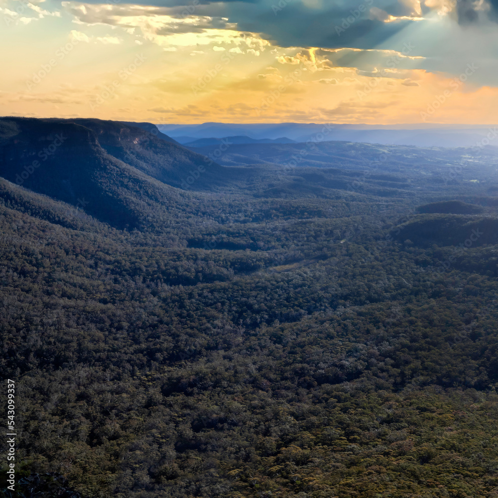 Sunset in the Blue Mountains, New South Wales, Australia Sunset in the Blue Mountains, New South Wales, Australia