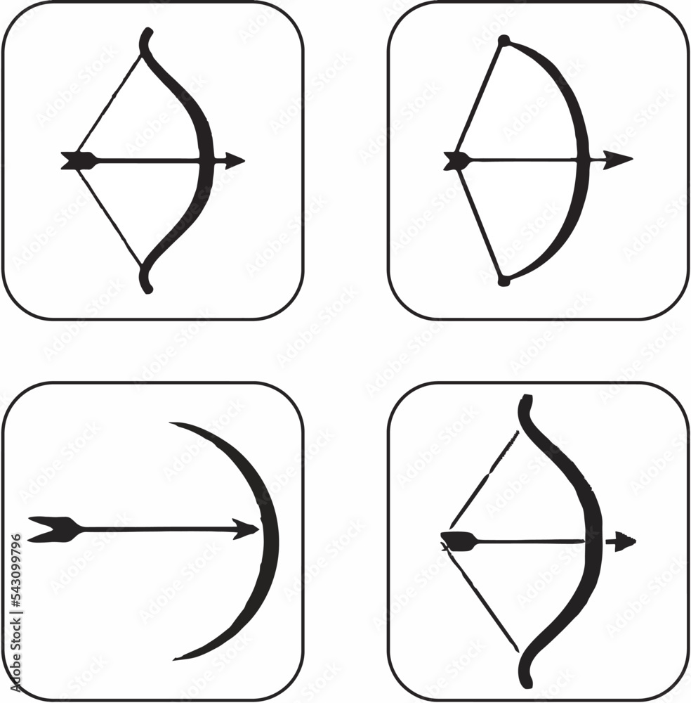 Set of Archer bow icons. Simple illustration of archer bow vectors icon