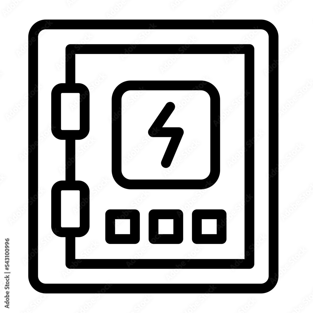 Fuse Box Line Icon Stock Vector 