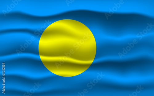 Vector illustration national flag of Palau. Simply vector illustration eps10. 