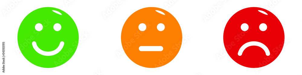 Symbol emoji icons with 3 different shapes. choice icons. Ok, neutral and no. Vector illustration Symbol emoji icons with 3 different shapes. choice icons. Ok, neutral and no. Vector illustration