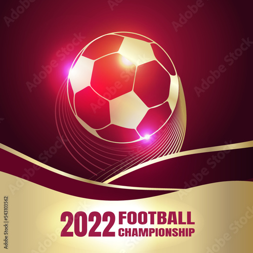 Football world cup background for banner, soccer championship 2022.