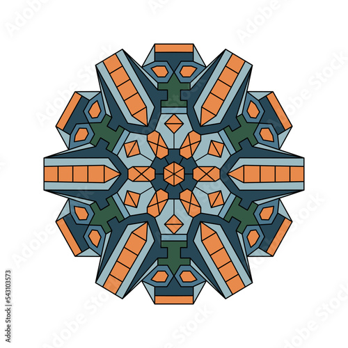 Mandala. Abstract illustration. Ornament for decor, cards etc. Coloring book