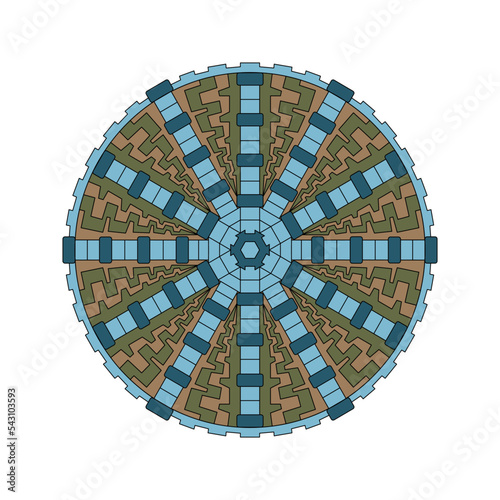 Mandala. Abstract illustration. Ornament for decor, cards etc. Coloring book
