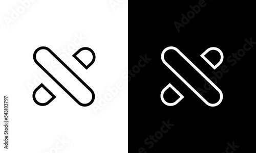 letter n or x line abstract logo