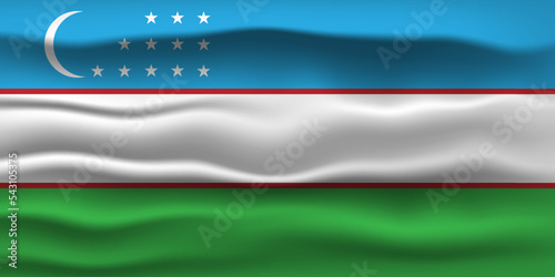 Vector illustration national flag of Uzbekistan. Simply vector illustration eps10. 