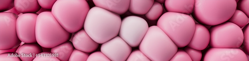 Abstract wallpaper created from Pink 3D Spheres. Colorful 3D Render.   photo