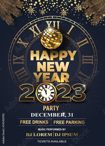2023 Happy New Year Background for your Flyers and Greetings Card or new year themed party invitations