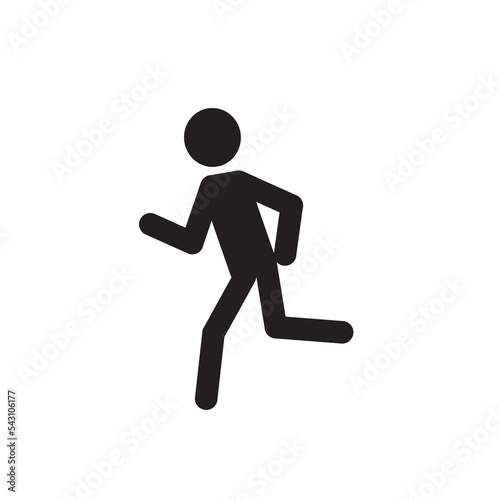 The icon of the running man. Flat vector illustration. Pictogram of a human figure.
