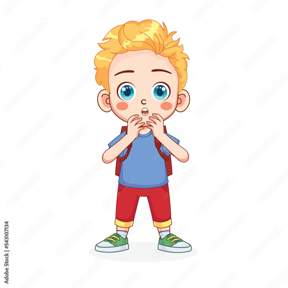 Surprised Kid Boy Stock Vector 