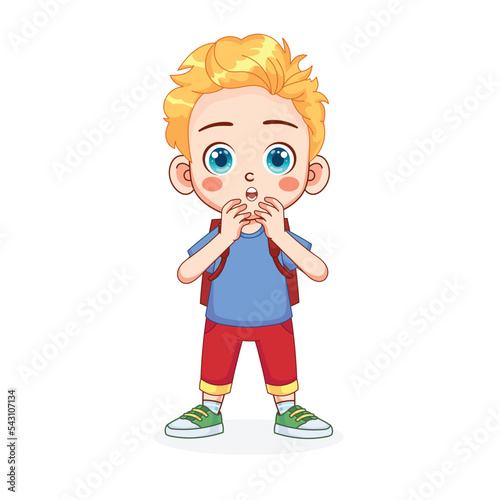 Surprised kid boy