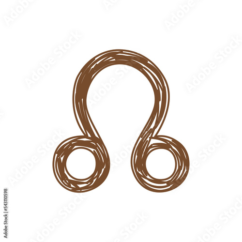 Rahu planet symbol pictogram. Horoscope vector sign. Pencil drawing illustration