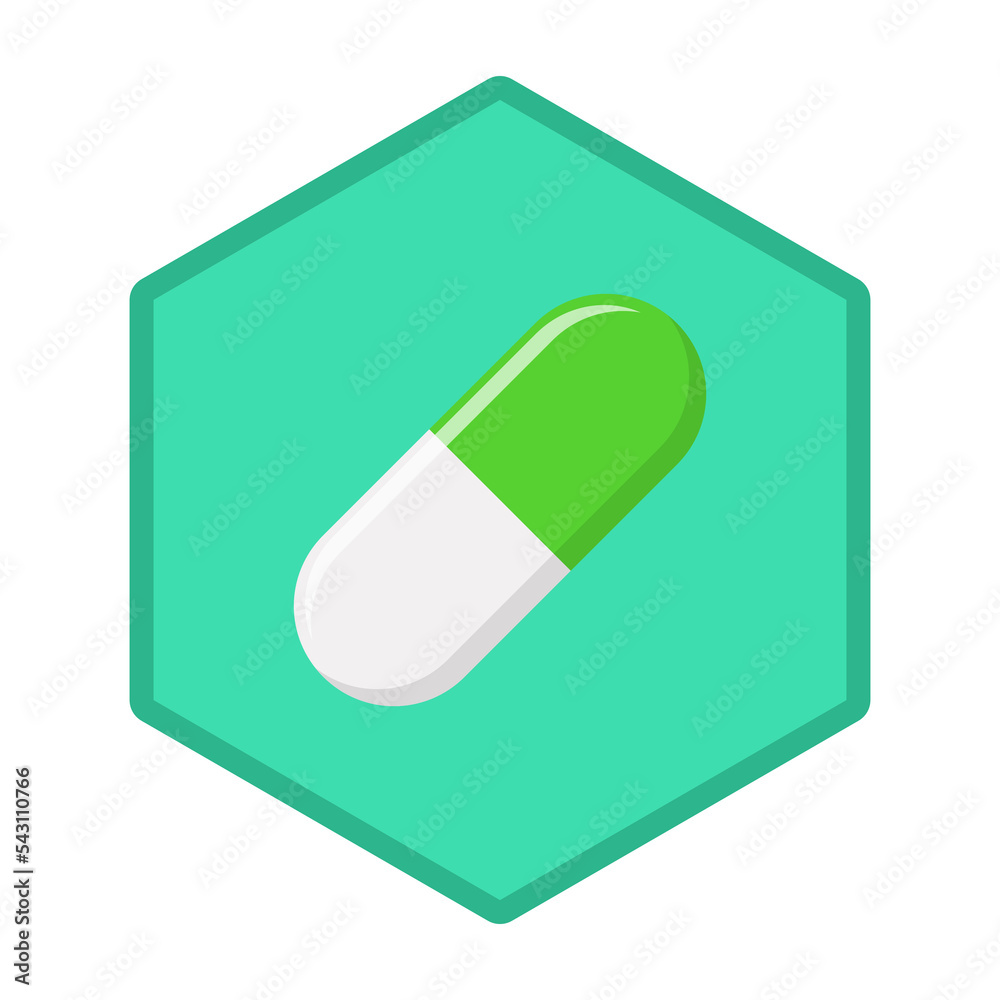 Green Pill Capsule, Medicine, vector mark symbols green style. Isolated icon. Green Pill Capsule, Medicine, vector mark symbols green style. Isolated icon.
