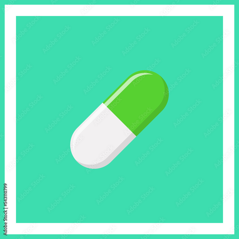 Green Pill Capsule, Medicine, vector mark symbols green style. Isolated icon. Green Pill Capsule, Medicine, vector mark symbols green style. Isolated icon.