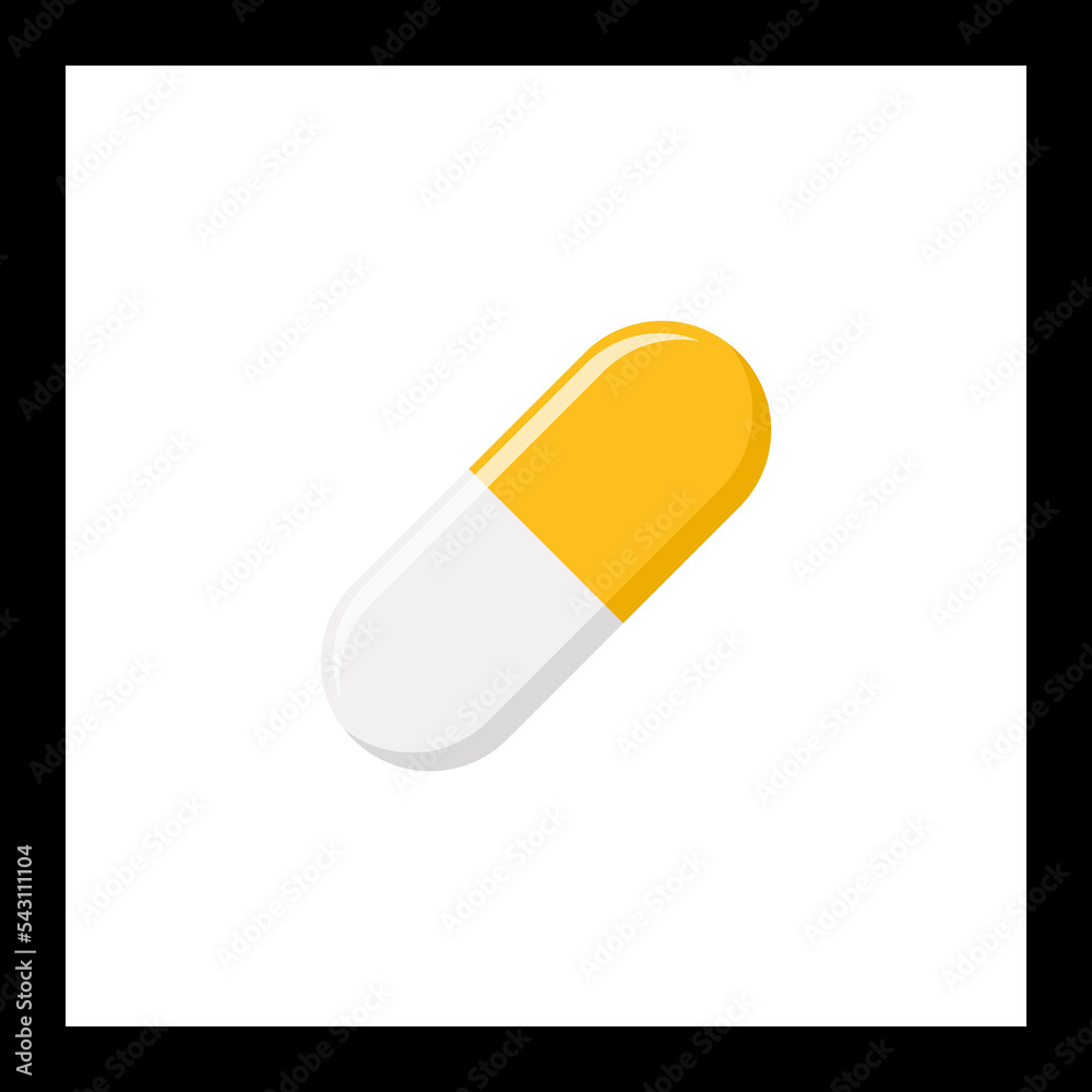 Yellow Pill Capsule, Medicine, vector mark symbols Yellow style. Isolated icon. Yellow Pill Capsule, Medicine, vector mark symbols Yellow style. Isolated icon.