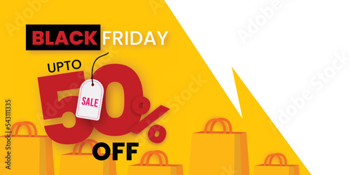 Black Friday Sale Banner in Red & Yellow for social media and business purpose Free Vector 