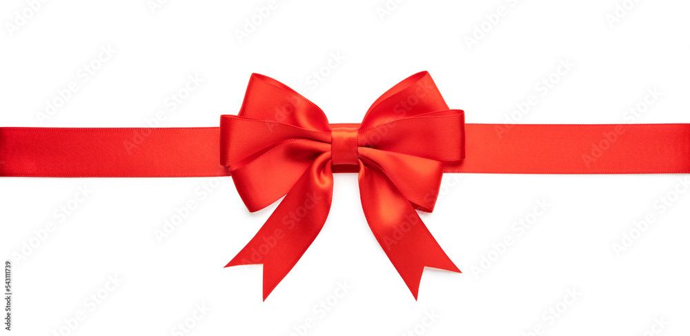 red ribbon with bow isolated on white background red ribbon with bow isolated on white background